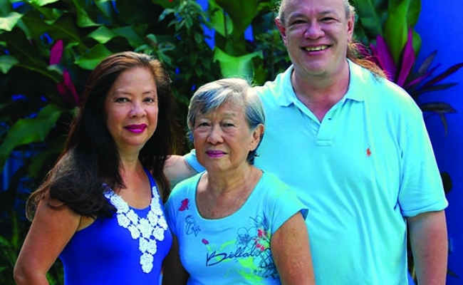 Elise Yap Tells the Food Story of her Chinese-Jamaican Family. Pictured with Mother Gloria and Brother Darryl