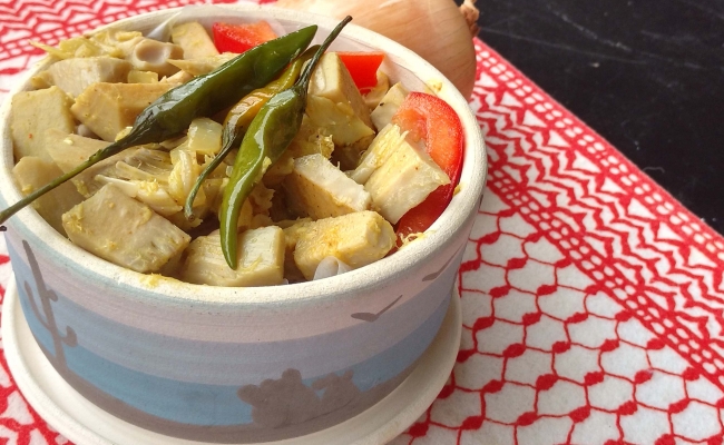 Jackfruit and Saltfish Cooked in Coconut Milk